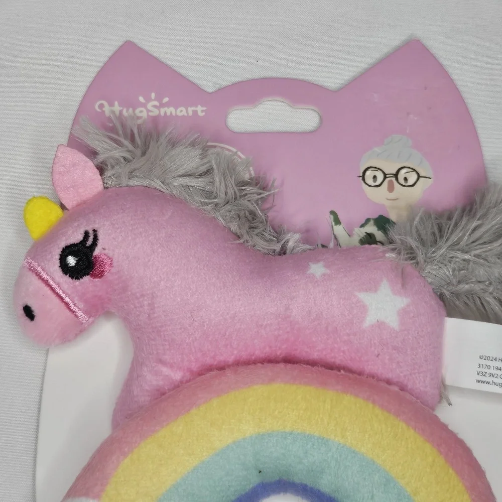 New Hugsmart Meow Buddies Crazy Catcher Rainbow Unicorn Cat Toy Catnip Treat